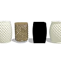 Modern Stools With Various Designs Diamond Patterns And Neutral Colors 3d model