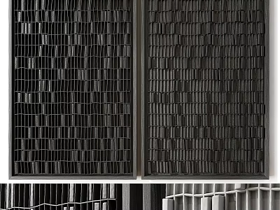Modern Black Grid Pattern Decorative Wall Panel Design For Interior 3d model