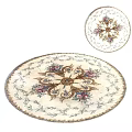 Round Rug With Elegant Floral Patterns And Vine Decor On Beige Background 3d model