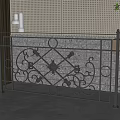 Black Wrought Iron Fence With Intricate Decorative Patterns And Modern Wall Background