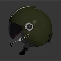 Green Modern Helmet with Reflective Visor Streamlined Shape and Tech Style Design 3d model