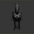Realistic Style War Horse Saddle Armor Decorative Horses Black War Horse Modern Vehicle Vehicle