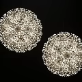 Two Spherical Modern Chandeliers With Small Light Beads For Elegant Interior Lighting Design