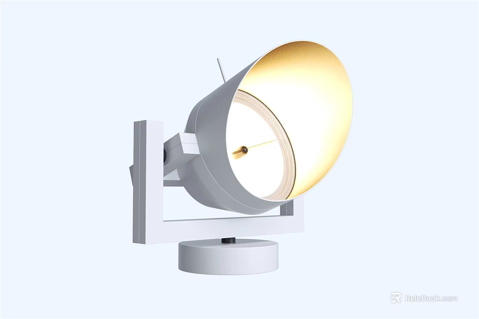 Modern White Spotlight With Minimalist Design Warm Yellow Light And Decorative Wall Mount Fixture 3d model 