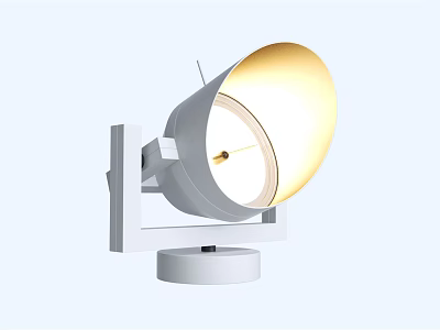 Modern White Spotlight With Minimalist Design Warm Yellow Light And Decorative Wall Mount Fixture 3d model