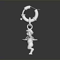 Silver Ornaments With Interlocking Rings Cross Bell And Cherub Figure Design 3d model