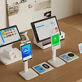 Cash register scanning code payment machine weighing cash register 3d model