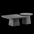 Modern Coffee Table Set With Square And Round Marble Texture Design