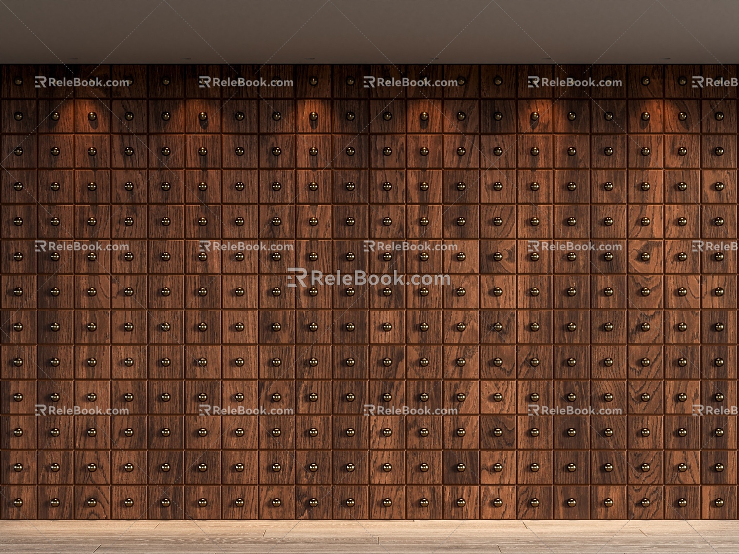 New Chinese style background wall rivet decoration wall 3d model