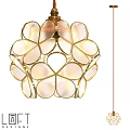 Golden Petal Design Chandelier With Transparent Glass Shades And Modern Style