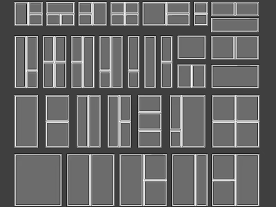 Modern Window Frame Design Ideas With Diverse Panel Layouts And Sizes 3d model