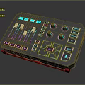 Professional Audio Mixer Console With Black Body Colorful Backlight Knobs Sliders And Buttons