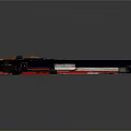 Modern Red And Black Pistol With Metallic Stand And Detailed Grip Design