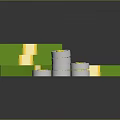 Stacked Green 100 Dollar Bills With Yellow Bands And Coin Stacks