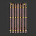 Sturdy Rectangular Frame Equipment with Brown Bars and Golden Decorative Connectors