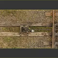 Modern Railroad Model Scene With Rustic Tracks Wooden Ties Gravel And Grass