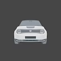 White Compact Modern Car With Circular Headlights Black Roof And Sleek Design