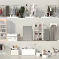 Clothing Store Interior With Mannequins Clothes Display Shelves Shoes And Accessories
