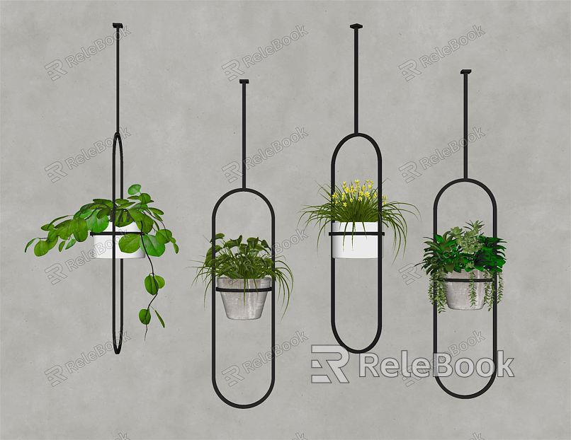 Modern Hanging Basket Green Plant Potted Plant model