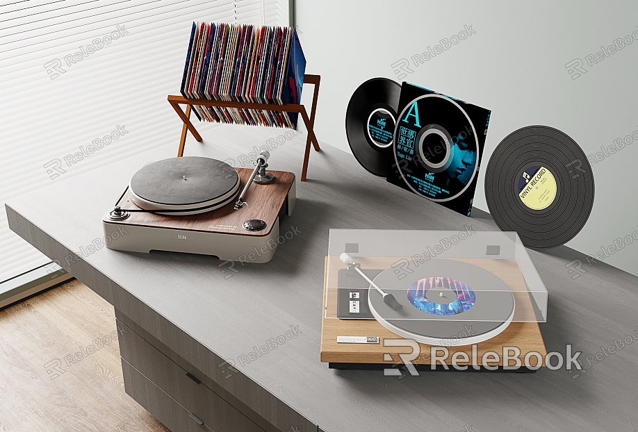 modern phonograph vinyl record player disc player vinyl record model