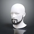 Men's Stylish Beard Design Featuring Goatee And Mustache On White Head Model