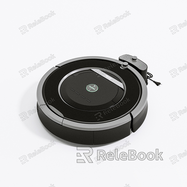 Modern smart vacuum cleaner sweeping cleaning metal robot model