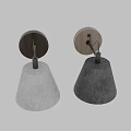 Modern Minimalist Wall Lamp With Wooden Base Metal Arm And Textured Light Gray Shade