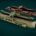 Two Modern and Rusted Ships With Open Decks and Hull Details