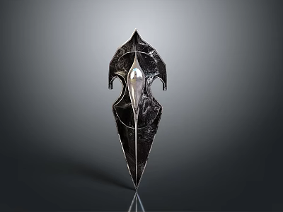 Unique Modern Black Decorative Sculpture With Transparent Central Accent And Textured Surface 3d model