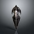 Unique Modern Black Decorative Sculpture With Transparent Central Accent And Textured Surface