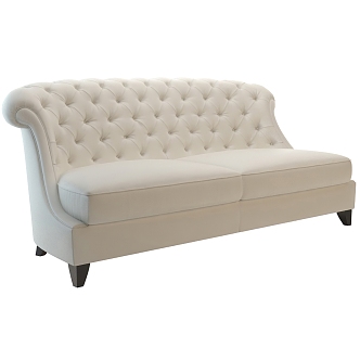 Jane European double sofa single sofa 3d model