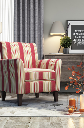 Nordic Single Sofa Single Sofa Soft Collocation 3d model