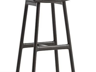 Sleek Modern Black Metal Bar Stool With Tall Sleek Frame For Kitchen Counter Space 3d model