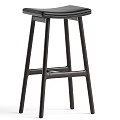 Sleek Modern Black Metal Bar Stool With Tall Sleek Frame For Kitchen Counter Space