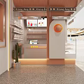Modern Style Bakery Interior With Bright Display Cases And Fresh Pastries 3d model