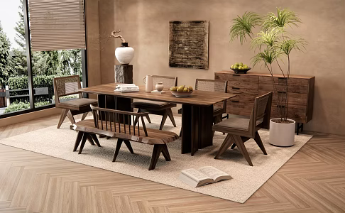 Dining table and chair combination 3d model