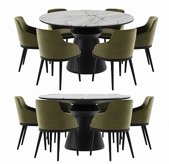 Dining table and chair combination 3d model