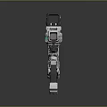 Futuristic Sci Fi Weapon With White Body Blue Accents And Advanced Mechanical Design
