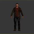 Man Wearing Silver Leather Jacket Red T Shirt And Cargo Pants Standing Pose
