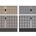 Commercial Smart Lockers With Digital Display And Multiple Color Options 3d model