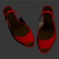 Red Open Toe High Heels With Ankle Strap For Women's Footwear