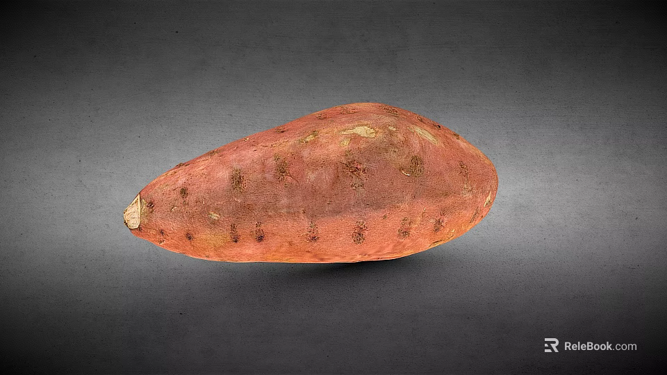 Fresh Organic Sweet Potato With Orange Skin And Smooth Healthy Texture 3d model 