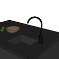 Sleek Modern Washbasin Setup With Dark Countertop Faucet Bowl And Fresh Limes