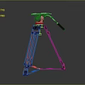 Household Tripod Stand With Black Orange Design Adjustable Legs And Handle Top Platform Stable Support