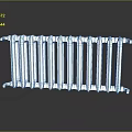 Sharp Silver Reflective Knives Weapon Neatly Arranged On Metal Rack With Gray Background 3d model