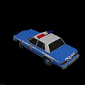 Classic Blue Police Car With Roof Lights 1121 Badge And POLICE Lettering