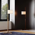 Quiet floor lamp paper lamp antique floor lamp retro vertical lamp 3d model