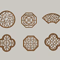 Chinese window cut-out window 3d model