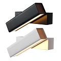 Modern Black and White Wall Sconces With Wooden Accent And LED Lighting