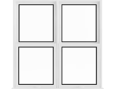 Modern White Frame Casement Windows With Double Glass Panes For Home Ventilation And Energy Efficiency 3d model